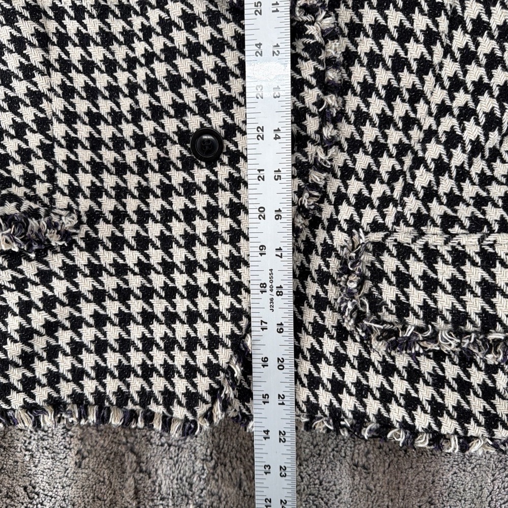 Dolan Large Houndstooth Blazer Coat Tweed Career Black White Anthropologie - Picture 6 of 9